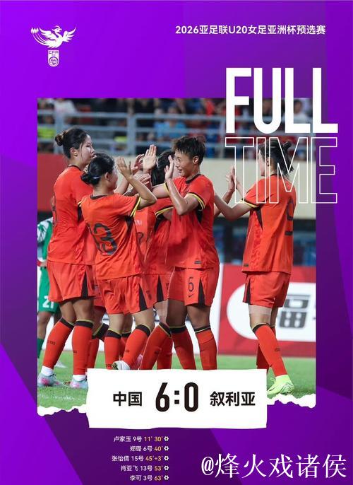 U20女足亚洲杯预选赛：中国队首战6-0战胜叙利亚